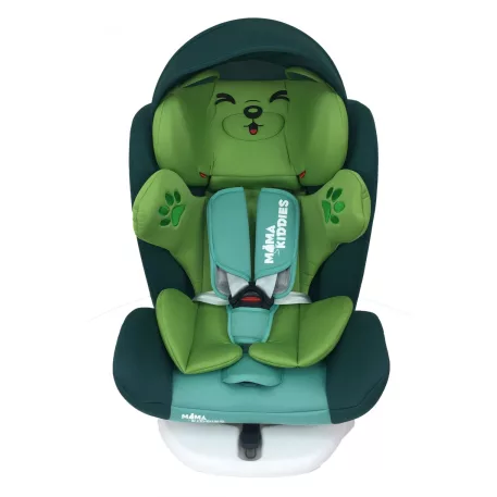 Black November - Scaun auto de siguranță Mama Kiddies Murphy cu ISOFIX, rotativ 360° (0-36 kg) culoare green cu copertină cadou (certificat TUV)