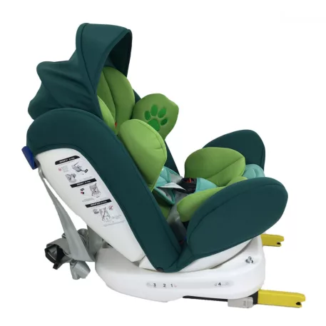 Black November - Scaun auto de siguranță Mama Kiddies Murphy cu ISOFIX, rotativ 360° (0-36 kg) culoare green cu copertină cadou (certificat TUV)