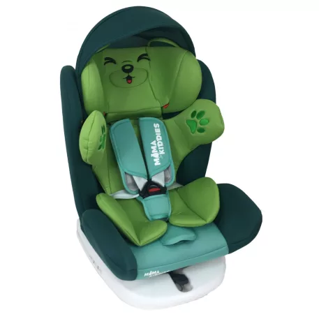 Black November - Scaun auto de siguranță Mama Kiddies Murphy cu ISOFIX, rotativ 360° (0-36 kg) culoare green cu copertină cadou (certificat TUV)