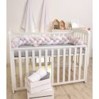  Apărătoare laterală împletită pentru pătuț și cuibușor 2în1 - roz  240 cm