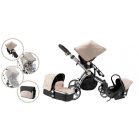 Mama Kiddies Prémium BabyBee (Australian Edition) 3 az 1-ben babakocsi kiegészítőkkel bézs-fekete színben + Ajándék