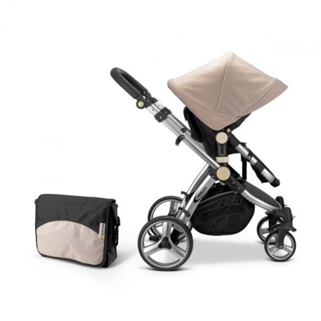 Mama Kiddies Prémium BabyBee (Australian Edition) 3 az 1-ben babakocsi kiegészítőkkel bézs-fekete színben + Ajándék