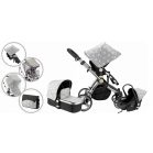 Mama Kiddies Prémium BabyBee (Australian Edition) 3 az 1-ben babakocsi kiegészítőkkel szürke-fekete-fehér színben + Ajándék