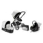 Mama Kiddies Prémium BabyBee (Australian Edition) 3 az 1-ben babakocsi kiegészítőkkel szürke-fekete-fehér színben + Ajándék