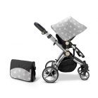 Mama Kiddies Prémium BabyBee (Australian Edition) 3 az 1-ben babakocsi kiegészítőkkel szürke-fekete-fehér színben + Ajándék