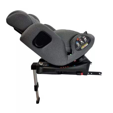 Mama Kiddies Felix i-Size scaun auto rotativ 360° cu ISOFIX și picior de sprijin – culoare gri + cadou suport pentru coloană vertebrală