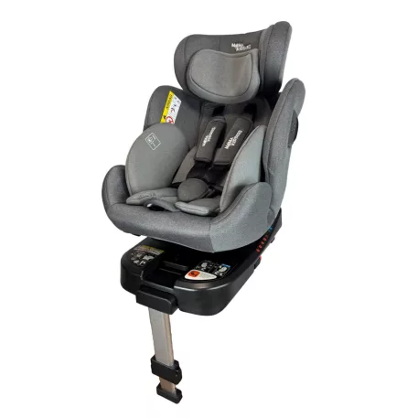 Mama Kiddies Felix i-Size scaun auto rotativ 360° cu ISOFIX și picior de sprijin – culoare gri + cadou suport pentru coloană vertebrală