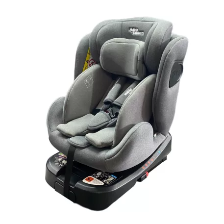 Mama Kiddies Felix i-Size scaun auto rotativ 360° cu ISOFIX și picior de sprijin – culoare gri + cadou suport pentru coloană vertebrală