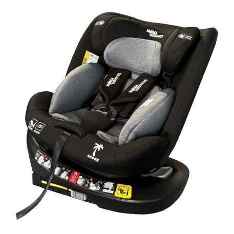 Scaun auto de siguranță Mama Kiddies iSize Capry rotativ 360° cu sistem ISOFIX (40–150 cm) culoare gri + Cadou