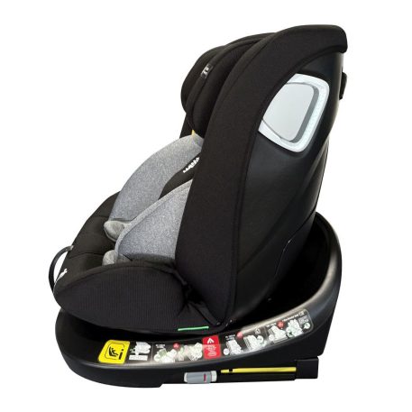 Scaun auto de siguranță Mama Kiddies iSize Capry rotativ 360° cu sistem ISOFIX (40–150 cm) culoare gri + Cadou