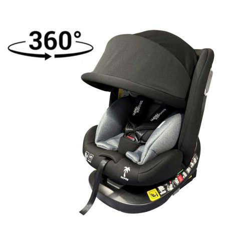 Scaun auto de siguranță Mama Kiddies iSize Capry rotativ 360° cu sistem ISOFIX (40–150 cm) culoare gri + Cadou