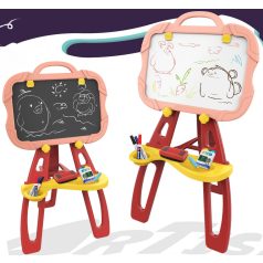   Tablă de desen magnetică față-verso cu multe accesorii – roșu-roz