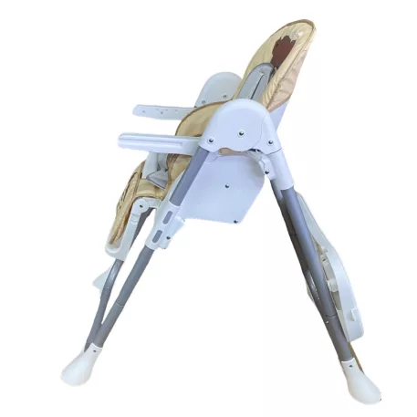 Scaun de masă multifuncțional Mama Kiddies Lylyan, culoare bej, cu model ursuleț + Cadou