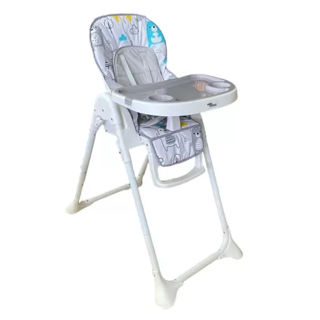 Scaun de masă multifuncțional Mama Kiddies Lylyan, culoare albă, cu model de pădure + Cadou