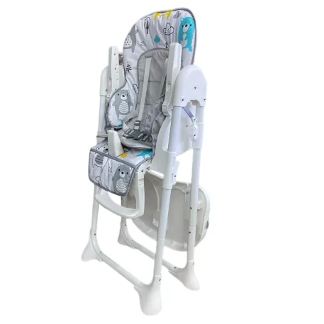 Scaun de masă multifuncțional Mama Kiddies Lylyan, culoare albă, cu model de pădure + Cadou