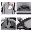 Cărucior sport Mama Kiddies Go-Go Grey cu spătar înclinabil și suport de biberon cadou 