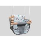 Leagăn Incababy Junior în culoare gri-alb cu imprimeu balenă