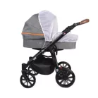 Mama Kiddies TWIN 3az1-ben ikerbabakocsi kiegészítőkkel szürke színben narancs csíkkal + Ajándék
