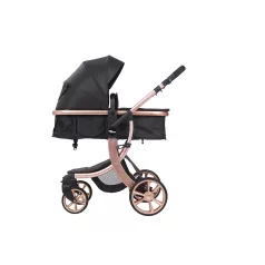 Cărucior Mama Kiddies Sun Black ELITE negru cu landou.