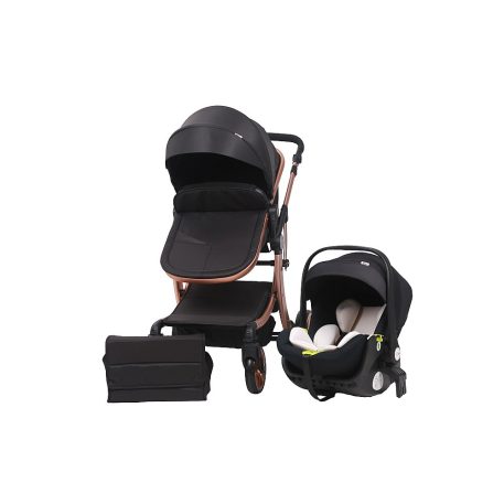 Mama Kiddies Sun Black ELITE 3in1 este un cărucior pentru copii disponibil în culoarea neagră, echipat cu accesorii + Cadou