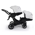 Mama Kiddies Gemini 3az1-ben ikerbabakocsi kiegészítőkkel világosszürke-fekete színben + ajándék