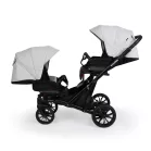 Mama Kiddies Gemini 3az1-ben ikerbabakocsi kiegészítőkkel világosszürke-fekete színben + ajándék