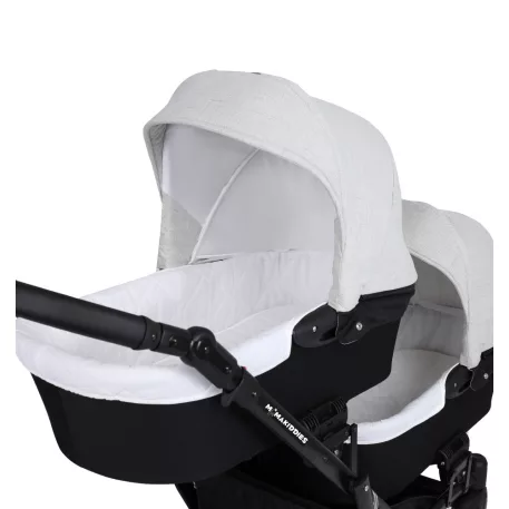 Mama Kiddies Gemini 3az1-ben ikerbabakocsi kiegészítőkkel világosszürke-fekete színben + ajándék