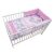 Mama Kiddies Sofie Dreams lenjerie pat bebe, 4 piese, cu protecție laterală de 180°, roz