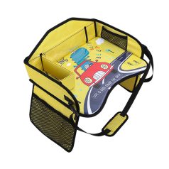   Măsuță portabilă cu model de mașinuțe – culoare galbenă