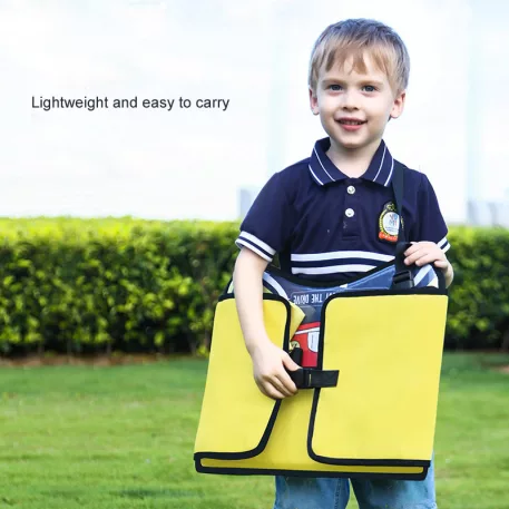 Măsuță portabilă cu model de mașinuțe – culoare galbenă