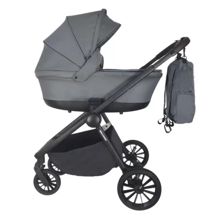 Mama Kiddies Unique cărucior multifuncțional 3 în 1 cu accesorii, culoare graphite + Cadou
