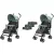 Mama Kiddies® Vento cărucior sportiv dublu (pentru gemeni) în combinație de culoare verde-gri + cadou: huse de ploaie