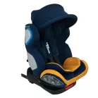 Scaun auto de siguranță Mama Kiddies Champion cu ISOFIX, rotativ 360° (0-36 kg) albastru-galben cu copertină cadou (certificat TUV)