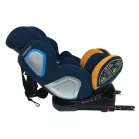 Scaun auto de siguranță Mama Kiddies Champion cu ISOFIX, rotativ 360° (0-36 kg) albastru-galben cu copertină cadou (certificat TUV)