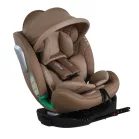 Scaun auto Mama Kiddies iSize Journey Extra cu ISOFIX, rotativ 360° (40–150 cm), culoare bej, cu picior de sprijin, parasolar cadou și suport pentru picioare