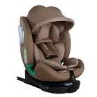 Scaun auto Mama Kiddies iSize Journey Extra cu ISOFIX, rotativ 360° (40–150 cm), culoare bej, cu picior de sprijin, parasolar cadou și suport pentru picioare