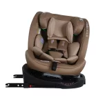 Scaun auto Mama Kiddies iSize Journey Extra cu ISOFIX, rotativ 360° (40–150 cm), culoare bej, cu picior de sprijin, parasolar cadou și suport pentru picioare