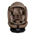 Scaun auto Mama Kiddies iSize Journey Extra cu ISOFIX, rotativ 360° (40–150 cm), culoare bej, cu picior de sprijin, parasolar cadou și suport pentru picioare