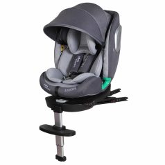   Scaun auto Mama Kiddies iSize Journey Extra cu ISOFIX, rotativ 360° (40–150 cm), culoare gri, cu picior de sprijin, parasolar cadou și suport pentru picioare