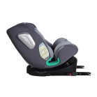 Scaun auto Mama Kiddies iSize Journey Extra cu ISOFIX, rotativ 360° (40–150 cm), culoare gri, cu picior de sprijin, parasolar cadou și suport pentru picioare