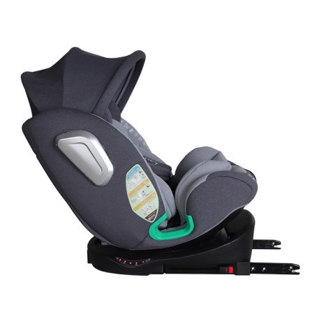 Scaun auto Mama Kiddies iSize Journey Extra cu ISOFIX, rotativ 360° (40–150 cm), culoare gri, cu picior de sprijin, parasolar cadou și suport pentru picioare