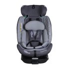 Scaun auto Mama Kiddies iSize Journey Extra cu ISOFIX, rotativ 360° (40–150 cm), culoare gri, cu picior de sprijin, parasolar cadou și suport pentru picioare
