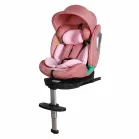 Scaun auto Mama Kiddies iSize Journey Extra cu ISOFIX, rotativ 360° (40–150 cm), culoare roz, cu picior de sprijin, parasolar cadou și suport pentru picioare