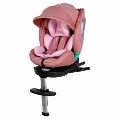  Scaun auto Mama Kiddies iSize Journey Extra cu ISOFIX, rotativ 360° (40–150 cm), culoare roz, cu picior de sprijin, parasolar cadou și suport pentru picioare