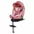 Scaun auto Mama Kiddies iSize Journey Extra cu ISOFIX, rotativ 360° (40–150 cm), culoare roz, cu picior de sprijin, parasolar cadou și suport pentru picioare