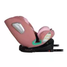 Scaun auto Mama Kiddies iSize Journey Extra cu ISOFIX, rotativ 360° (40–150 cm), culoare roz, cu picior de sprijin, parasolar cadou și suport pentru picioare