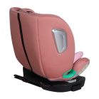 Scaun auto Mama Kiddies iSize Journey Extra cu ISOFIX, rotativ 360° (40–150 cm), culoare roz, cu picior de sprijin, parasolar cadou și suport pentru picioare
