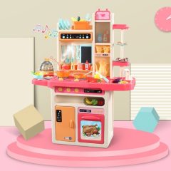   Set bucătărie de joacă Mama Kiddies KitchenKing 65 piese, în culoare roz-portocaliu