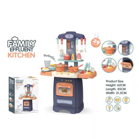  Mama Kiddies Effluent Kitchen Set bucătărie copii 29 piese, culoare albastru