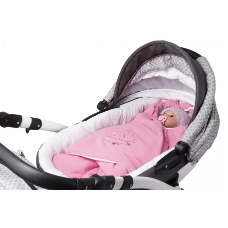 Sac de dormit universal Nellys Baby din bumbac organic pentru cărucior - de culoare bej